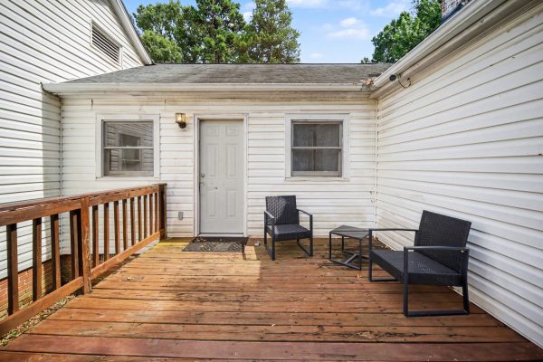 Haven North back deck with outdoor seating